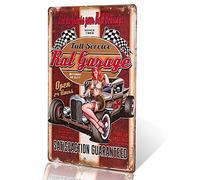 dingleiever DL-Rat Garage Metal Sign Vintage Home Decor Garage Wall Art Rat Rod Stickers Coffee bar Sign