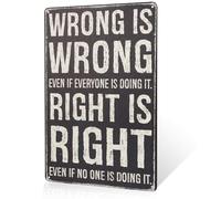 dingleiever Metal Wall Art, Wrong Is Wrong, Right Is Wrong for Living Room Bedroom Kitchen Bathroom