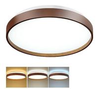 DINGLILIGHTING 13 Inch Wood Grain LED Ceiling Light Fixture, 24W Modern Flush Mount Ceiling Lights, Low Profile Circle Ceiling Lamp for Hallway Bedrooms,3000-6000K 5 Color Adjustable