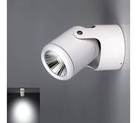 DINGLILIGHTING 7W White Led Wall Spotlight for Bedroom (Cool White), 180° Adjustable Spotlight Head. Led Single Spotlight Fitting for Kitchen. (COB)