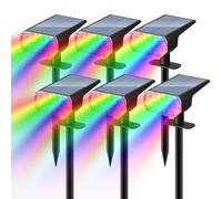 DINGLILIGHTING RGB Solar Lights for Outdoor: 7 Multicolor Solar Powered for Garden - IP65 Led Spot Light Decorations for Garden - Dust to Dawn Uplighting Landscape Pathway Drive Patios 6PC