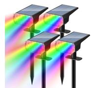 DINGLILIGHTING RGB Solar Lights for Outdoor: 7 Multicolor Solar Powered for Garden - IP65 Led Spot Light Decorations for Garden - Dust to Dawn Uplighting Landscape Pathway Drive Patios 4PC