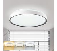 DINGLILIGHTING Round 32W LED Ceiling Light, Modern Flush Ceiling Light with Remote Control Dimmable Ceiling Lamp for Bedroom,Kitchen,Toilet,Living Room,3000-6000K,Black