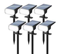 DINGLILIGHTING Solar Lights Outdoor Waterproof: IP65 Led Spot Light Decorations for Garden - 3 Lighting Modes Solar Powered for Yard - Dust to Dawn Uplighting Landscape Pathway Drive 6PC White