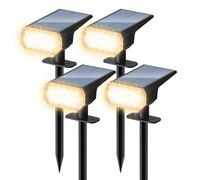 DINGLILIGHTING Solar Lights Outdoor Waterproof: IP65 Led Spot Light Decorations for Garden - 3 Lighting Modes Solar Powered for Yard - Dust to Dawn Uplighting Landscape Pathway Drive 4PC Warm
