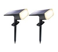 DINGLILIGHTING Solar Lights Outdoor Waterproof: IP65 Led Spot Light Decorations for Garden - 3 Lighting Modes Solar Powered for Yard - Dust to Dawn Uplighting Landscape Pathway Drive 2PC Warm