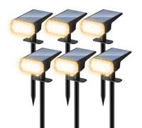 DINGLILIGHTING Solar Lights Outdoor Waterproof: IP65 Led Spot Light Decorations for Garden - 3 Lighting Modes Solar Powered for Yard - Dust to Dawn Uplighting Landscape Pathway Drive 6PC Warm