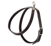 Dingo Black Harness for Dog Natural Grain Leather in Eights Shape for Affenpinscher, Bolognese, Yorkipoo and Small Breed 10780