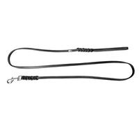 Dingo Black Leather Dog Leash, Thin and Strong, Braided, Handmade of Soft Grain Leather, with Snap-Hook 10735