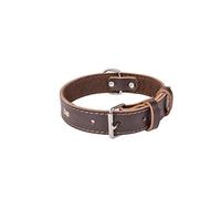 Dingo Classic Collar Dog Comfort, Lined with Felt, Grain Leather, Brown 12021