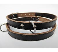 Dingo Classic Collar Dog Comfort, Lined with Felt, Grain Leather, Brown 12029