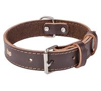 Dingo Classic Collar Dog Comfort, Lined with Felt, Grain Leather, Brown 13650