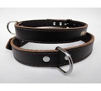 Dingo Classic Collar Dog Comfort, Lined with Felt, Grain Leather, Brown 13654