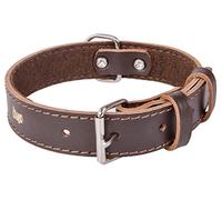 Dingo Classic Collar Dog Comfort, Lined with Felt, Grain Leather, Brown 13674