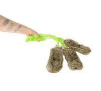 DINGO Fleece Dog Toy Set: 3x Bungee Handle Squeaky Chaser Green Z30028