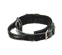 DINGO GEAR 1977 Hero Genuine Leather Dog Collar Handmade Strong Handle Adjustable S04011, Black, 300 g