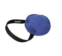 DINGO GEAR Berta Tug Toy for Bite Training, IGP, Fetch, Obedience, Dog Sports, Hand Sewn Strong Stitching French Material Bite Tug 1 Handle, Disc Shape - Blue S00091