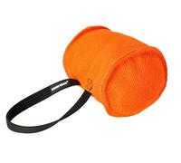 DINGO GEAR Berta Tug Toy in a Barrel Shape for Bite Training, K9, IGP, Fetch, Prey Drive, Obedience, Dog Sports, French Material Bite Tug with 1 Handle, Orange (S00096)