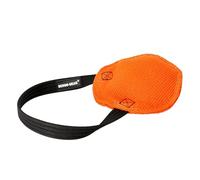 DINGO GEAR Berta Tug Toy in a Disc Shape for Bite Training, K9, IGP, Fetch, Prey Drive, Obedience, Dog Sports, French Material Bite Tug with 1 Handle, Orange (S00092)