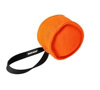 DINGO GEAR Berta Tug Toy in a Drum Shape for Bite Training, K9, IGP, Fetch, Prey Drive, Obedience, Dog Sports, French Material Bite Tug with 1 Handle, Orange (S00094)