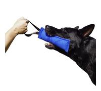 DINGO GEAR Bite Tug Toy for the Dog Training, K9, IGP, Schutzhund, Blind Search, Prey Drive, Fetch, Play, Handmade of Sturdy Nylcot, 1 Handle, Blue, Size - L (S00061)