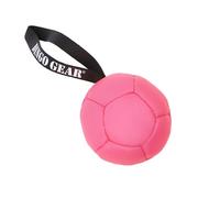 DINGO GEAR Dog Ball Leatherette Ø 13 cm Filled with Silicone Fiber Hand Sewn 1 Sturdy Handle for Training, Fetch, Obedience, Play, Medium to Large Breeds - Neon Pink S02682
