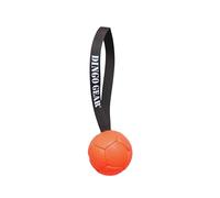 DINGO GEAR Dog Ball Leatherette Ø 8 cm Filled with Silicone Fiber Hand Sewn 1 Sturdy Handle for Training, Fetch, Obedience, Play, Small to Medium Breeds - Flashy Orange S02684