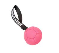 DINGO GEAR Dog Ball Leatherette Ø 8 cm Filled with Silicone Fiber Hand Sewn 1 Sturdy Handle for Training, Fetch, Obedience, Play, Small to Medium Breeds - Neon Pink S02681