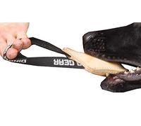 DINGO GEAR Dog Bite Tug Toy Hand Sewn Beige Grain Leather Strong Polypropylene Handle for Training K9 IGP Agility Play - 12 x 10 cm, Beige Coffee Latte (S00228)