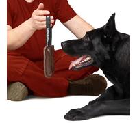 DINGO GEAR Dog Bite Tug Toy Hand Sewn Brown Grain Leather Strong Polypropylene Handle for Training K9 IGP Agility Play - 15 x 6 cm, Brown Chocolate (S00224)