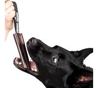 DINGO GEAR Dog Bite Tug Toy Hand Sewn Brown Grain Leather Strong Polypropylene Handle for Training K9 IGP Agility Play - 15 x 4.5 cm, Brown Chocolate (S00230)