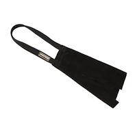 DINGO GEAR Dog Rug Tug Toy for Young Dogs Puppy Training Play, Teaching Proper Bite Grip, Chaser with 1 Handle, Soft Genuine Leather 23 x 11 cm - Black S00486