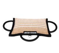 DINGO GEAR Dog Training Tug Bite Pillow K9 Training, Obedience, IGP, Special Forces Dogs Bite Sessions, Reinforced Wedge with 3 Handles, Genuine Jute, Hardness - Very Hard, Colour Natural (S00521)