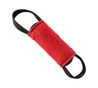 DINGO GEAR Dog Training Tug Toy Cylinder-Shaped Dummy for IGP, Bite Lessons, Dog Sports, Retrieve, Tug of War, Play, 2 Handles, Red Nylcot 15 x 6 cm (S02809)