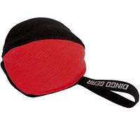DINGO GEAR Professional Tug Toy Strong Handle for Heavy Duty Training IGP Dog Sports Play Hand Sewn French Material Dog Ball Ø 16 cm - Black and Red S02781
