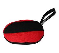 DINGO GEAR Professional Tug Toy Strong Handle for Heavy Duty Training IGP Dog Sports Play Hand Sewn French Material Dog Rugby Ball 22 x 13 cm - Black and Red S02782