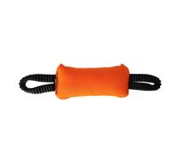Dingo Gear S02822 Teething Sausage with 2 Handles Bungee Width 8 cm Length 22 cm Nylon Cot for Dog Training IGP IPO Obedience Protective Dog Orange