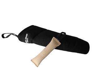 DINGO GEAR Set: Midi Soft Nylcot Bite Sleeve with Jute Tug Toy, Bite Training Tools for IGP Dog Sports Training, Level 3 Advanced - Black & Ecru (S10049)