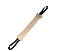 DINGO GEAR Strong Bite Tug with 2 Handles, Reinforced, Natural Material, for Dog Training and Play, Bite Tug 40 x 6 cm, Handles about 15 cm Each, Jute S00148