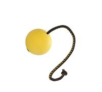 DINGO GEAR Training Ball 30 cm Handle Floating on Water Filled Rubber Dog Toy with String Pulled Through the Inside for Dog Training Retrieve Agility Reward Fun Yellow S02703
