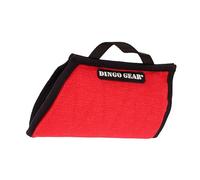 DINGO GEAR Universal Bite Wedge for Dog Training, K9, IGP, Obedience, Dogs Sports, Nylcot, Mini Sleeve with 1 Rubbered Handle, Wide Bite Pad, Hard, Red (S00706)
