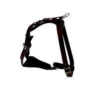 Dingo Gypsy Dog Harness for Training in Fields, Adjustable Stripes, Handmade of Brown Leather 10689