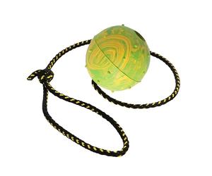 DINGO Nubby Dog Ball - Fully Rubber-Filled, with 60 cm Long Rope - Suitable for Fetching, Dog Sports, Agility, Playtime - Small Size - Random Colour (17320-2)