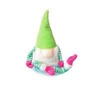 DINGO Plush Gnome Dog Toy with Green Hat and Sewn-in Squeaker, Funny for Dog Training, Fetch, Play, Reward, 45 cm Long, Multicolor 17474