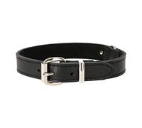 Dingo Soft Leather Dog Collar with Delicate Padding, Strong and Gentle HANDMADE Black 11242
