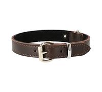Dingo Soft Leather Dog Collar with Delicate Padding, Strong and Gentle HANDMADE Brown 11219
