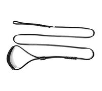 Dingo Soft Leather Show Lead With Braided Handle, Handmade, Dog Exhibition Leash, Black 10783