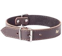 Dingo Strong Real Leather Dog Collar Lined with Suede, Brown 12474