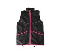 DDingo Waldemar Rutkowski Dog Trainer Vest with Two Zip Pockets, 2 Open Pockets, Hood, Adjustable, Fitted, Waterproof, Black with Pink Trim - Size L (16428)