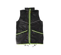 Dingo Waldemar Rutkowski Dog Trainer Vest with Two Zip Pockets, 2 Open Pockets, Hood, Adjustable, Fitted, Waterproof, Black with Green Trim - Size S (16421)